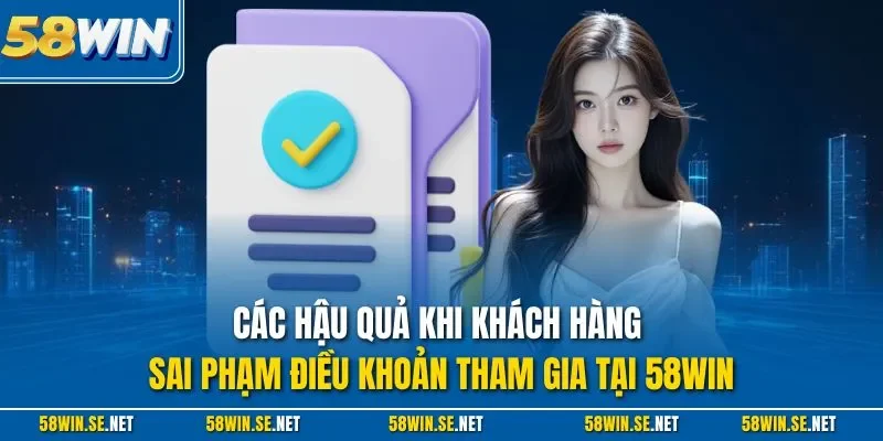 Các hậu quả khi khách hàng sai phạm điều khoản tham gia tại 58Win
